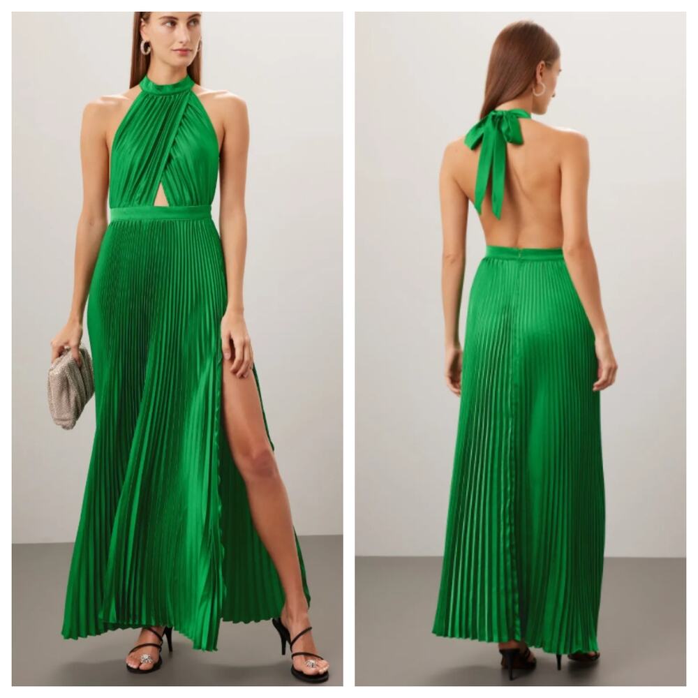L'IDÉE Renaissance Halter Satin A-Line Gown Size 8
